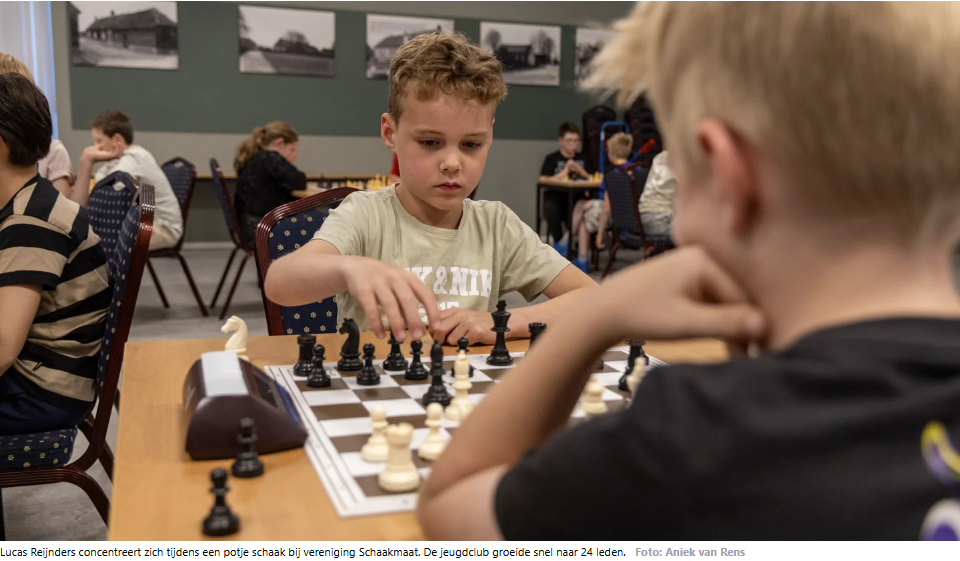 Mijn zoon tijdens het schaken